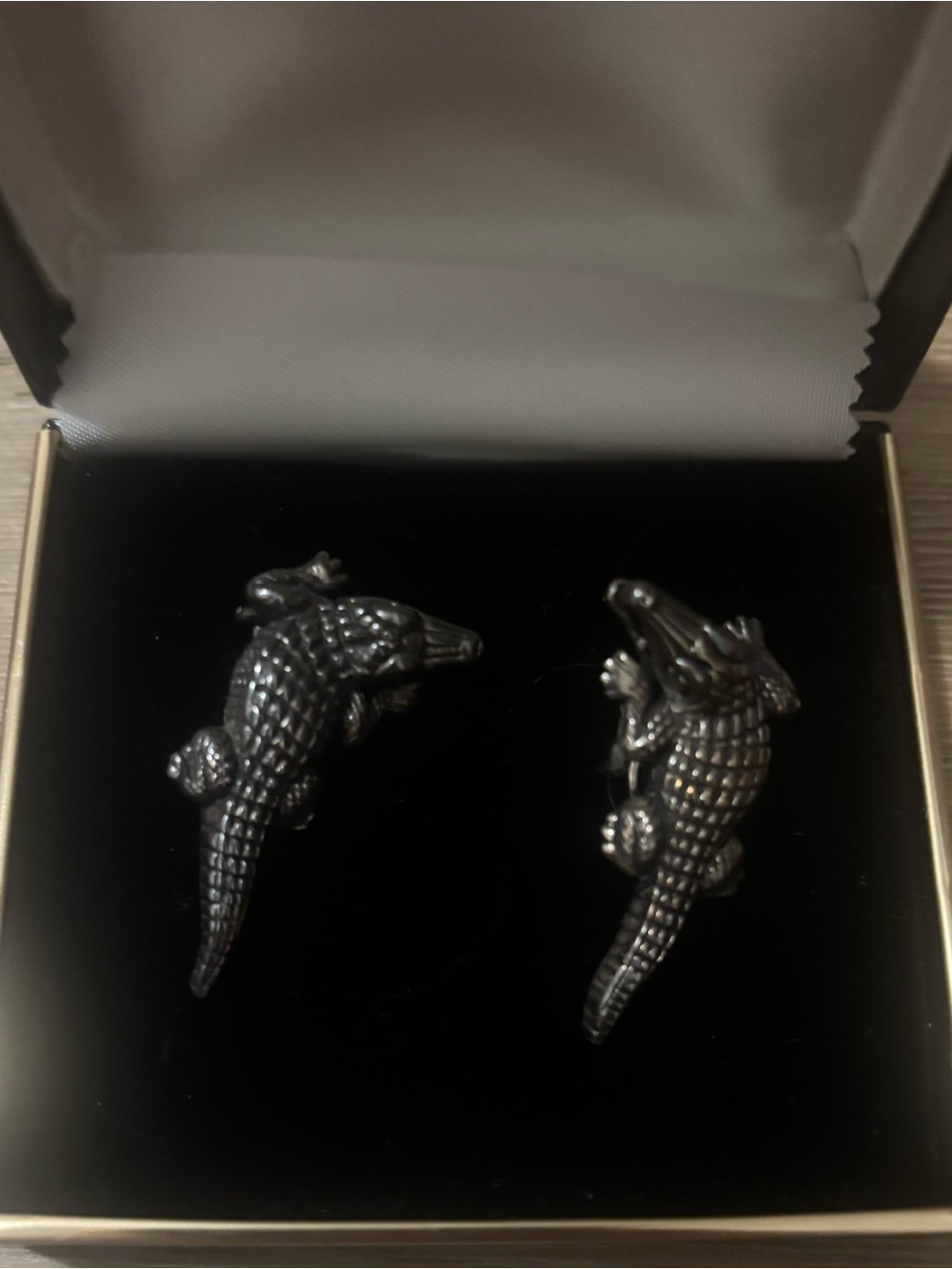 Barry Kieselstein-Cord 18K Gold & Sterling Silver Alligator Crocodile Earrings